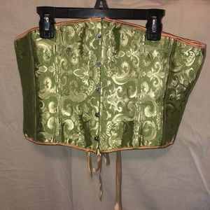 Green and gold corset